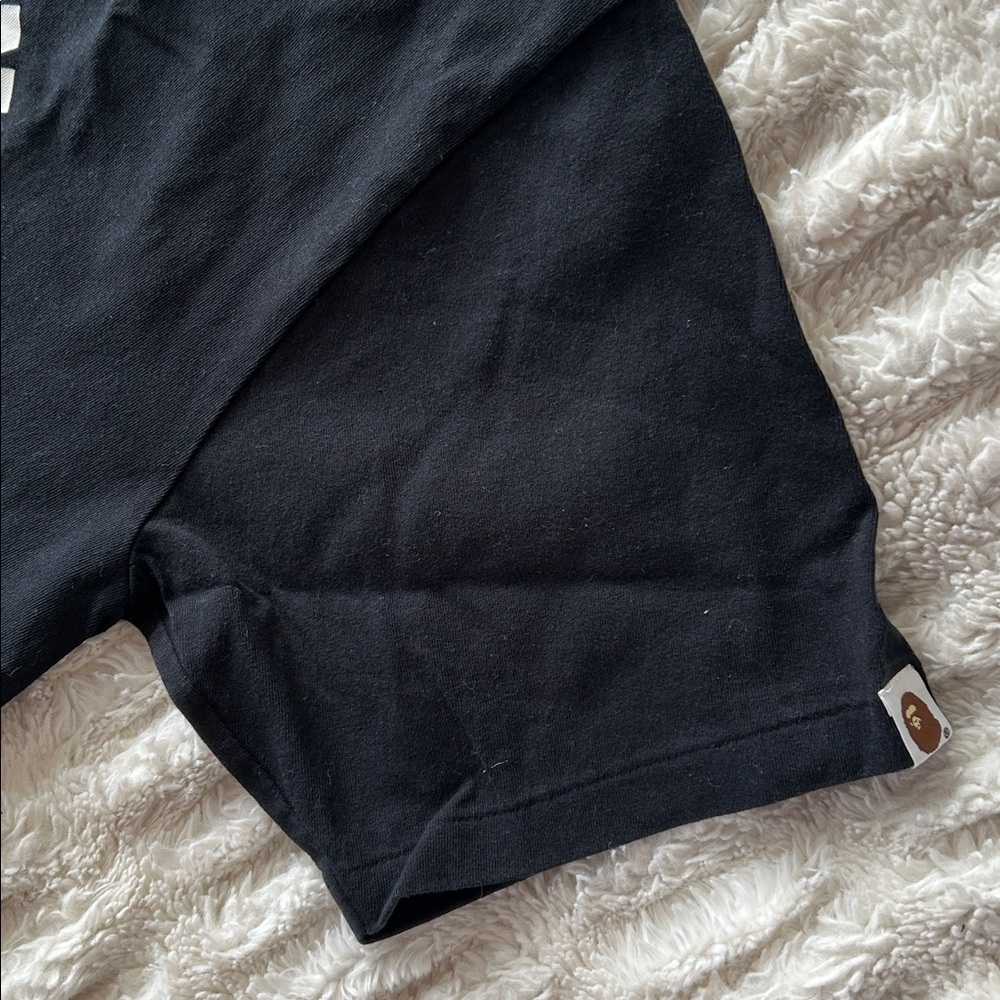 Bape - A Bathing Ape Black Mens College Short Sleeve Tee XL Authentic - Picture 4 of 9